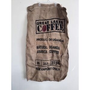 Genuine Burlap Jute Coffee Sack Bag Large Decorative Gardening Green Great Lakes